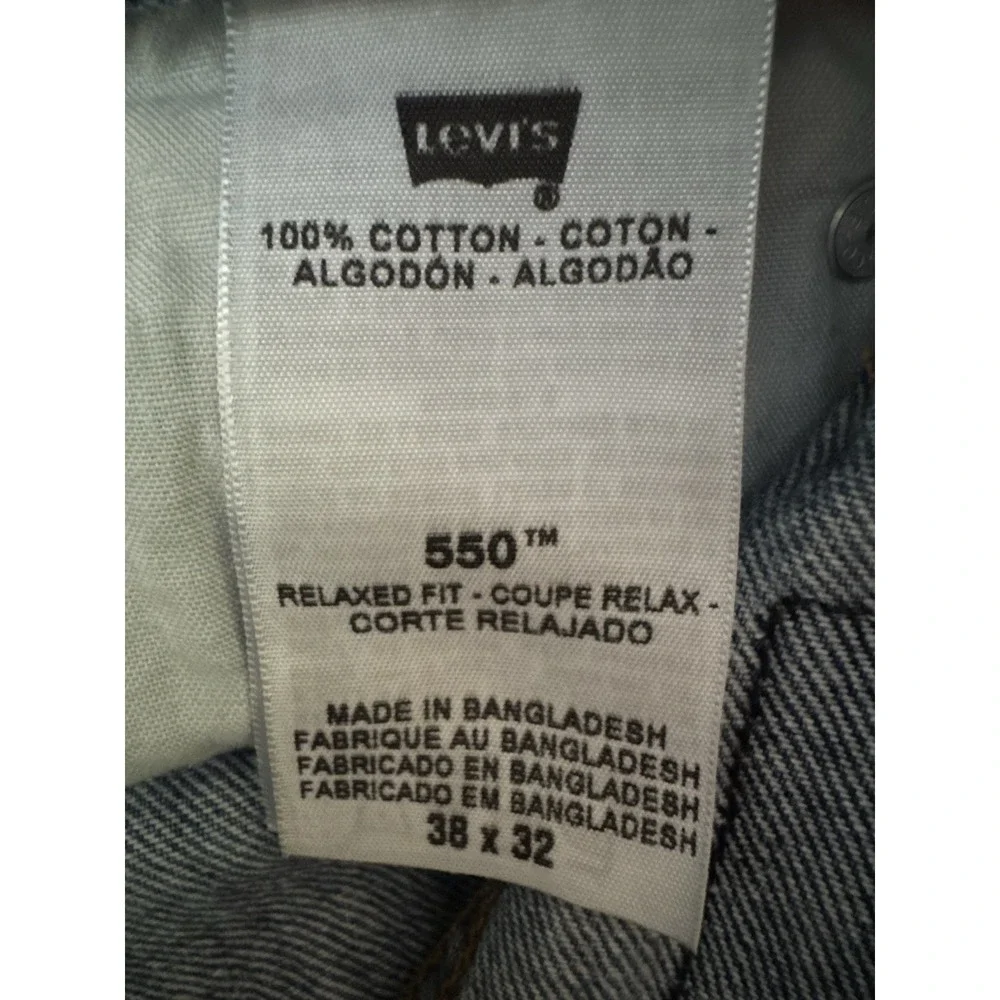 Levis Jeans 550 Relaxed Fit Blue Medium Wash Mens Size 38x32 High Rise - Picture 8 of 10